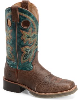 Turquoise Double H Boot 11" Wide Square Toe Roper